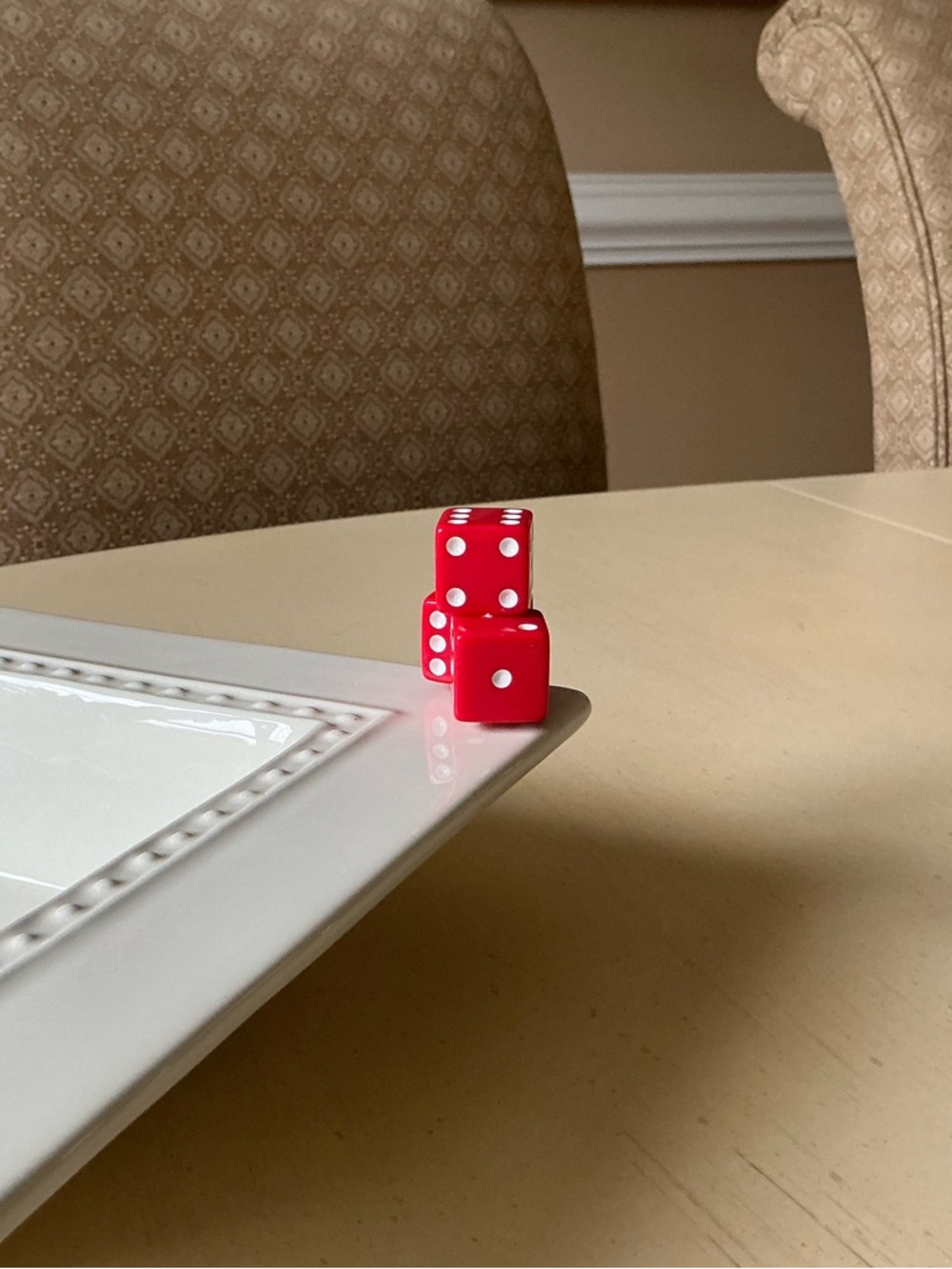 Large Stacked Game Night Dice Platter Decoration -  RED 🎲 - Picture 2 of 5